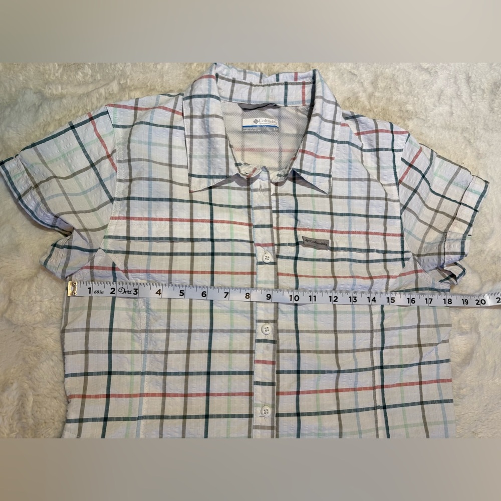 Columbia women’s Silver Ridge Novelty short sleeve size small, white plaid - Picture 5 of 7